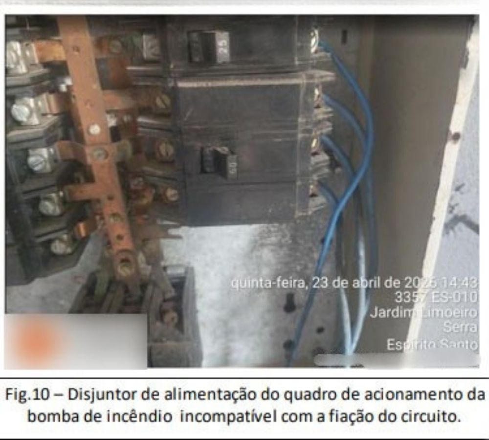 Fotos ocorrência de incêndios e superaquecimento em cabos elétricos no Arquivo Geral do TJES